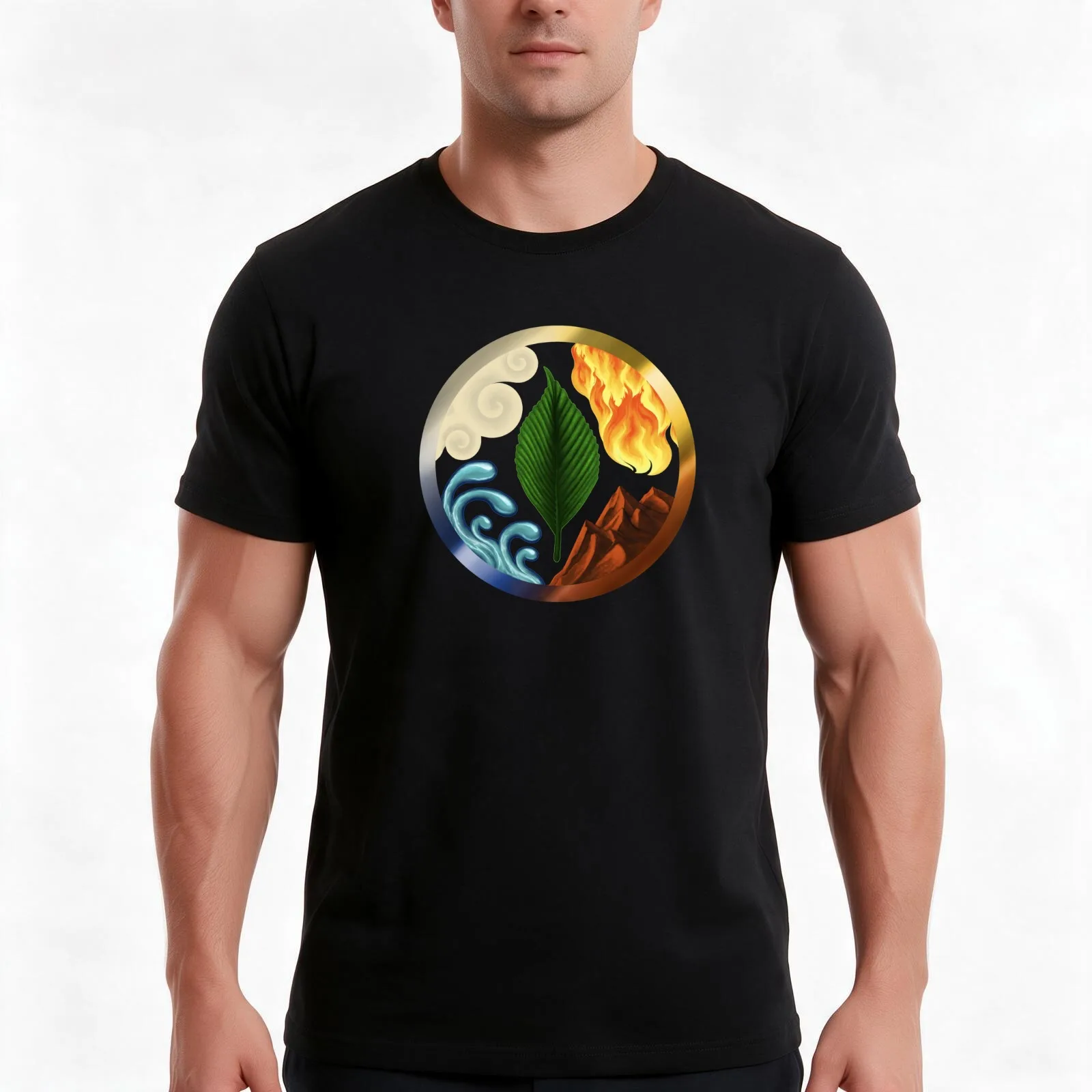 The Druid T-Shirt, Summer Casual Cotton Tee, Oversized Streetwear Tops, Vintage Graphic Print, Loose Fit Short Sleeve