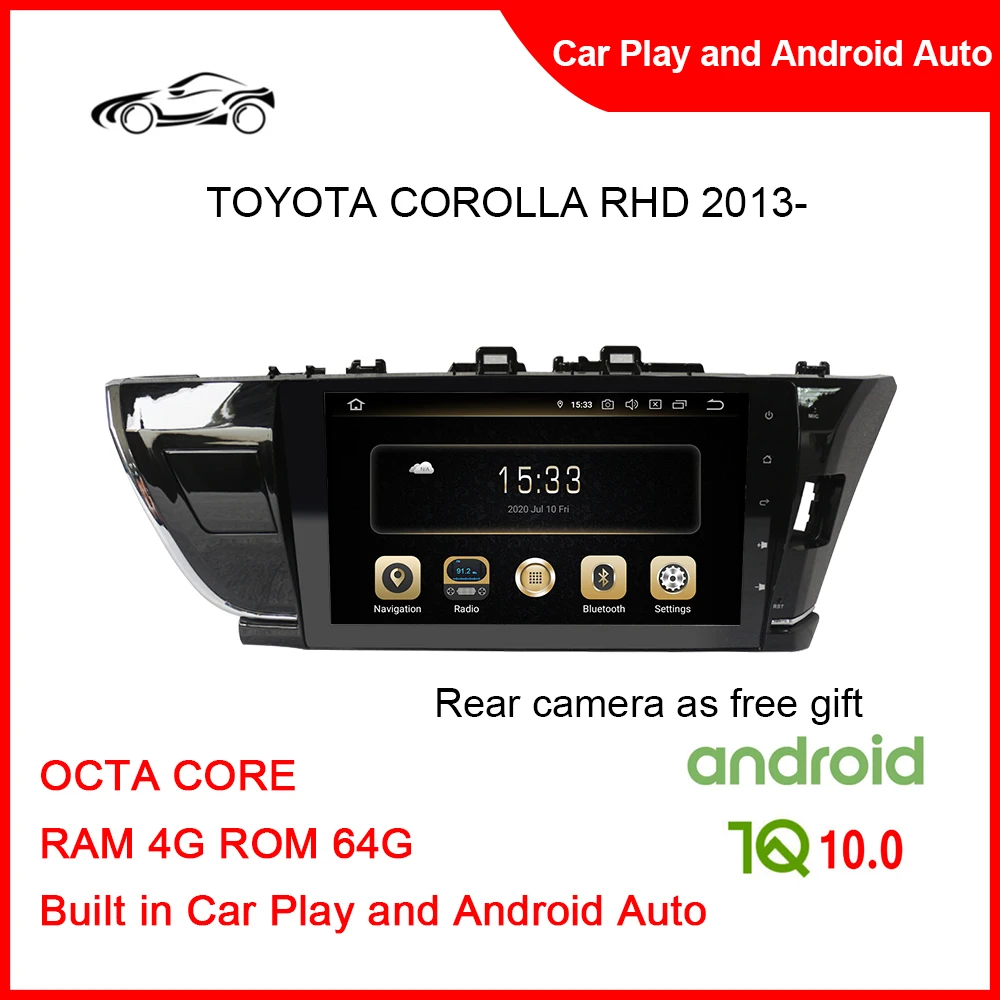 CUSP Big Screen Fiat Linea Android System Car Radio For TOYOTA COROLLA 2013- 10.1inch RAM 4G ROM 64G Universal Tesla Car Stereo