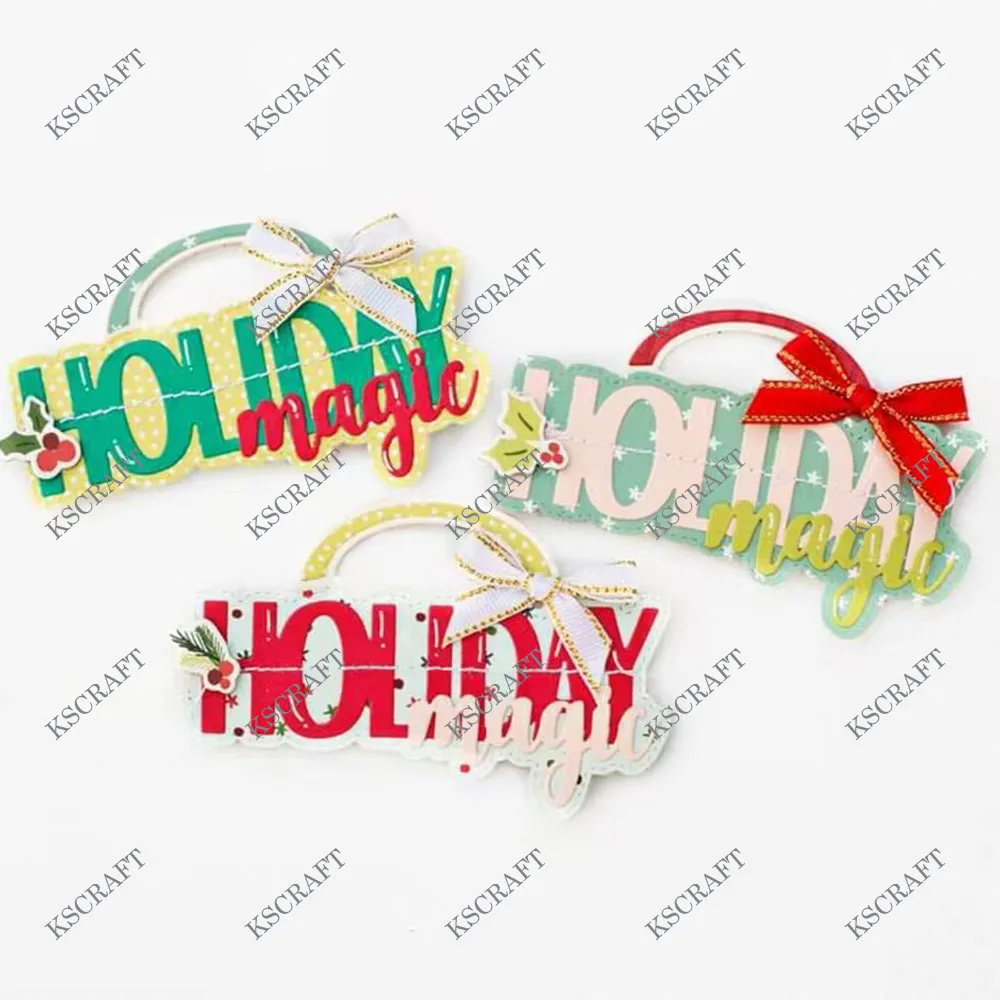 KSCRAFT Holiday Magic Bag Topper Cutting Dies Stencils for DIY Scrapbooking Decorative Embossing DIY Paper Cards