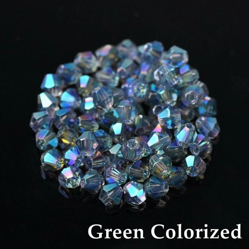300 Stück exquisite 4 mm Doppelkegel lose Kristallperlen für Schmuckherstellungszubehör 061-080