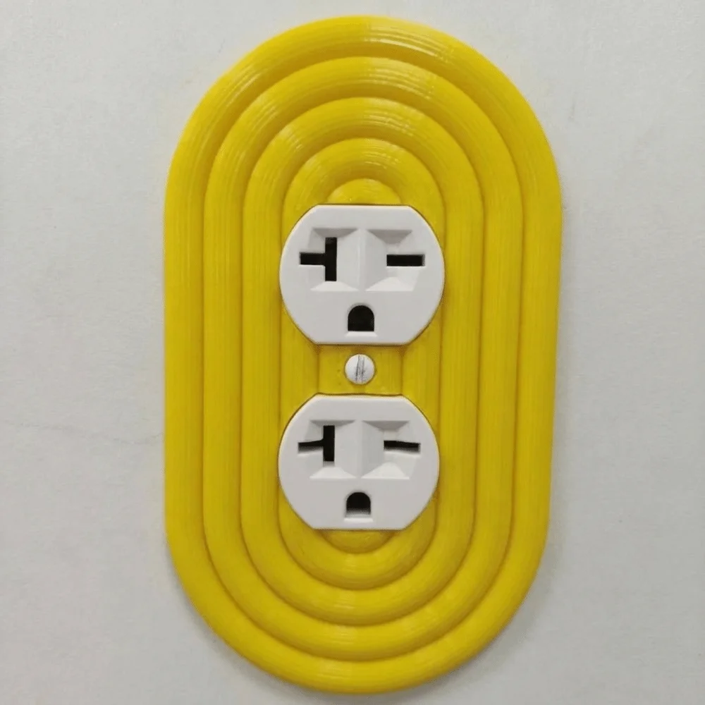 Modern Striped Pattern Wall Switch Panel Multi-Color Smooth Durable Material Switch Cover Plate Standard Fit Wall Switch Cover