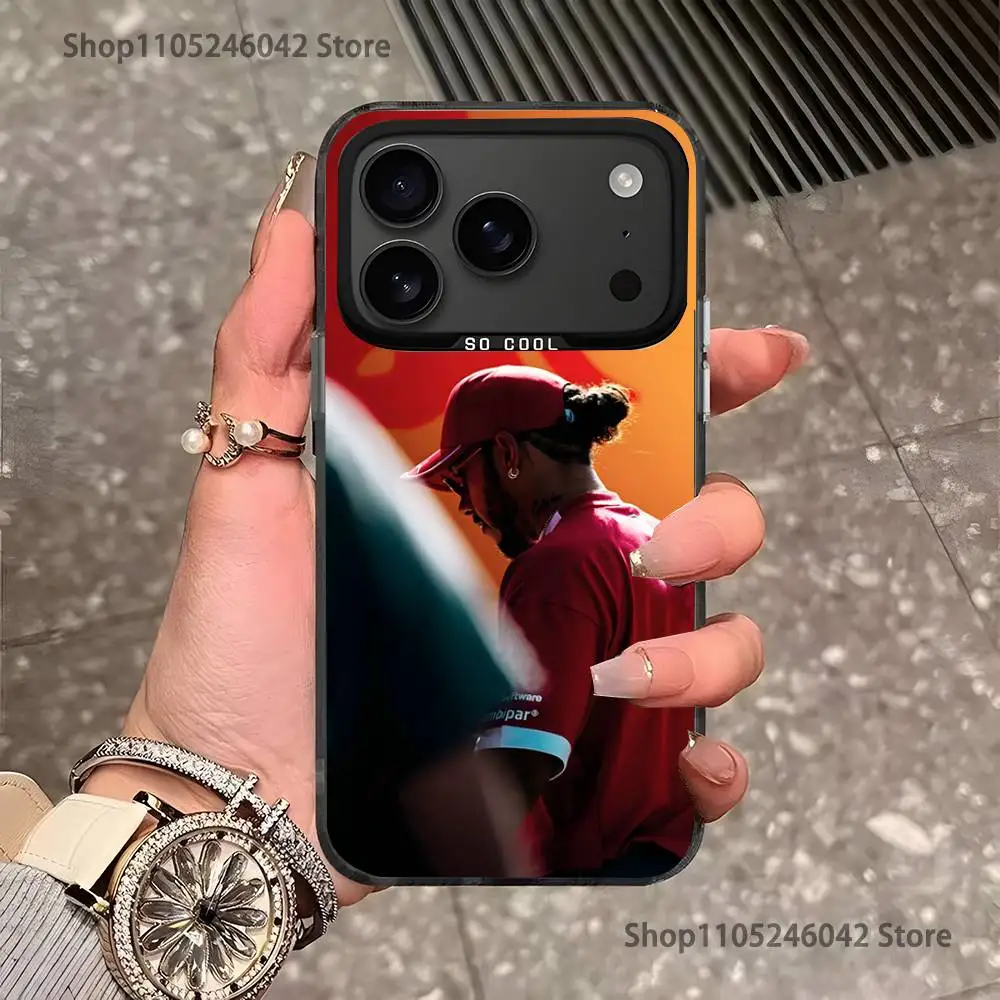 44 L-Lewis H-Hamilton-S para iPhone 17,16,15,14,13,12,11, Mini, Pro, E, SE4, XS, MAX Capa preta fosca à prova de choque
