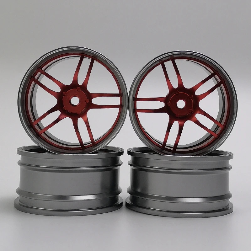 

3/6/9mm Offset 4pcs CNC Machined Aluminum Wheels Rims 1/10 Scale RC Car On-road Drift Touring Model Hobby