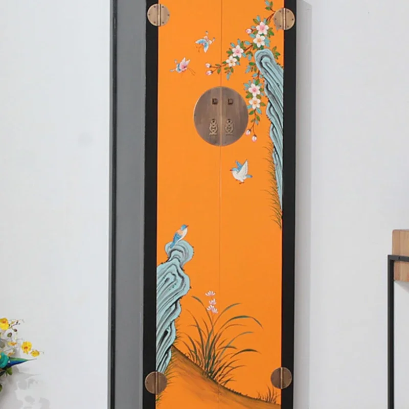 

Vintage Hand Painted High Cabinet Home Bedroom Storage Locker Wardrobe