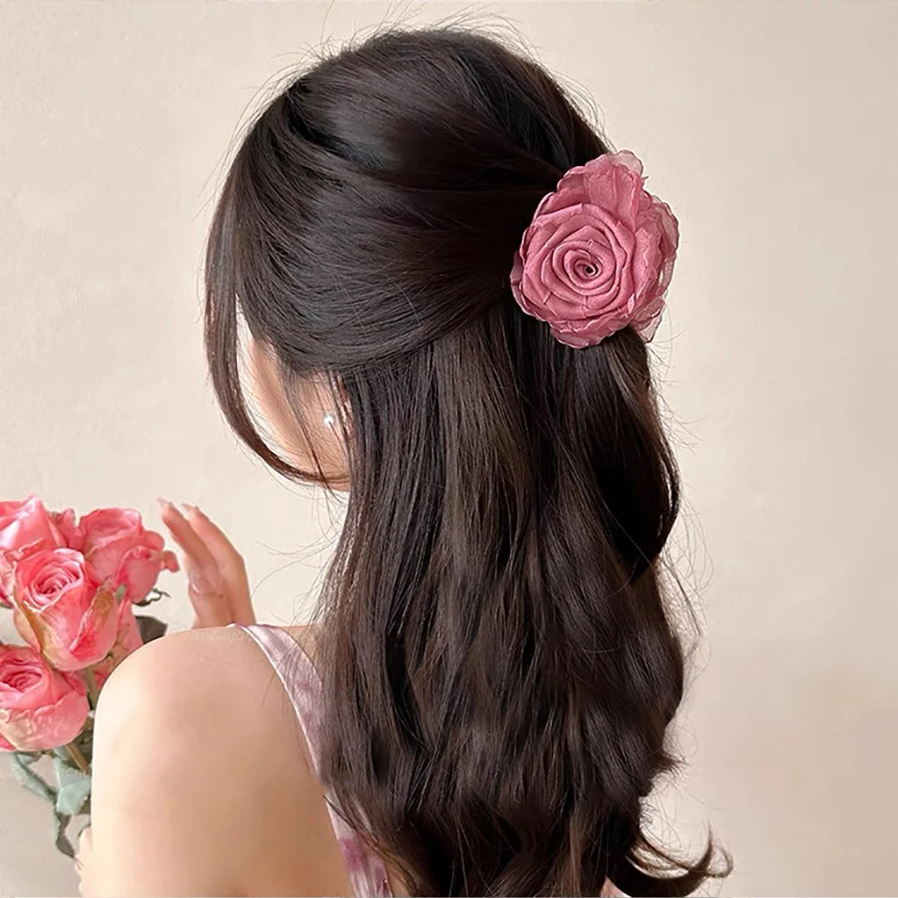 Simulation Flower Hair Claw New Hair Clip Back of Head Women\'s Hair Accessories