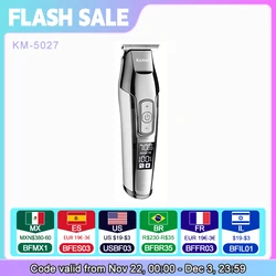 Kemei Professional Hair Clipper Beard Trimmer for Men Adjustable Speed LED Digital Hair Clipper Carving Clippers Electric Razor