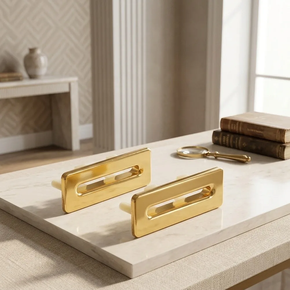2x Rectangular For Basin Overflow Covers Made of Solid Brass for Sink Overflow Drain Protection in Bathrooms and Kitchens