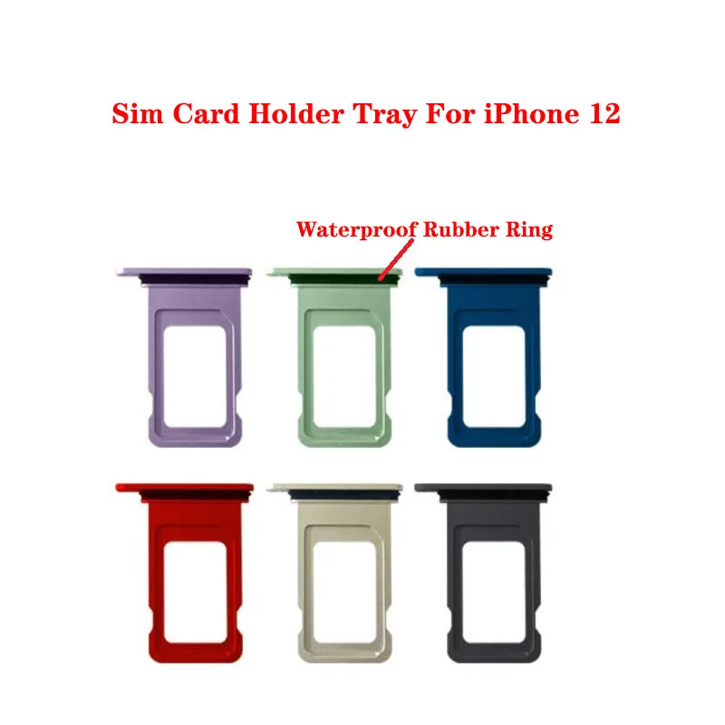 Sim Card Adapter For iPhone 12 Dual Single Tray Slot Holder with Waterproof Ring Replacement Parts