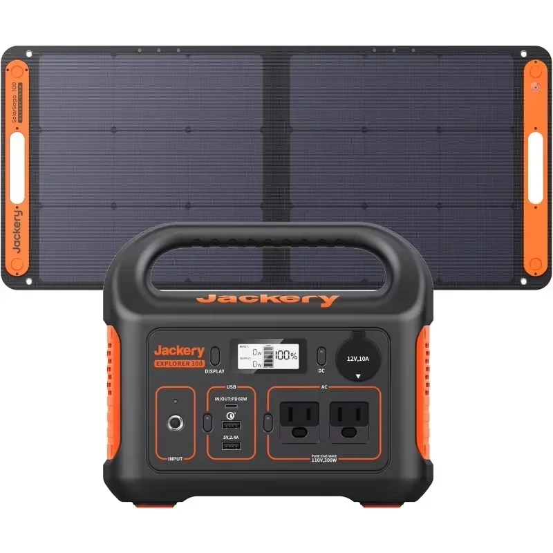 Jackery Portable Power Station Explorer 300, 293Wh Backup Lithium Battery, Solar Generator (Solar Panel Optional)