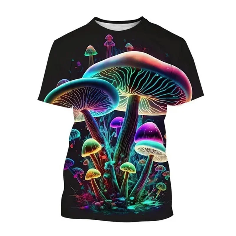 New Summer 3D Mushroom Print T Shirt For Men Children Fashion Streetwear Mushroom Spirit Graphic T-shirts Harajuku Clothing Tops