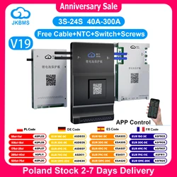 JIKONG V19 JK BMS 4S-8S-24S Smart BMS BT APP RS485 CAN HEAT 0.4A-2A 12V-100V Active Balance BMS for Li-Ion lifepo4 LTO Battery