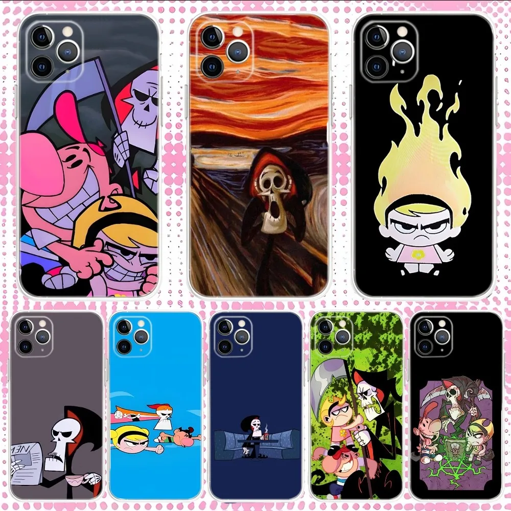 

Grim Adventures of Billy Mandy Phone Case For iPhone 16,15,14,13,12,11 Pro,Max,Plus,X,XS,XR,SE,Mini Transparent Silicone Soft
