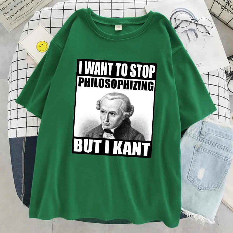 Kant Meme Philosophizing Funny Philosophy Tshirt Women Hip Hop Fashion Short Sleeve Summer Soft Clothes Casual T-Shirt Female