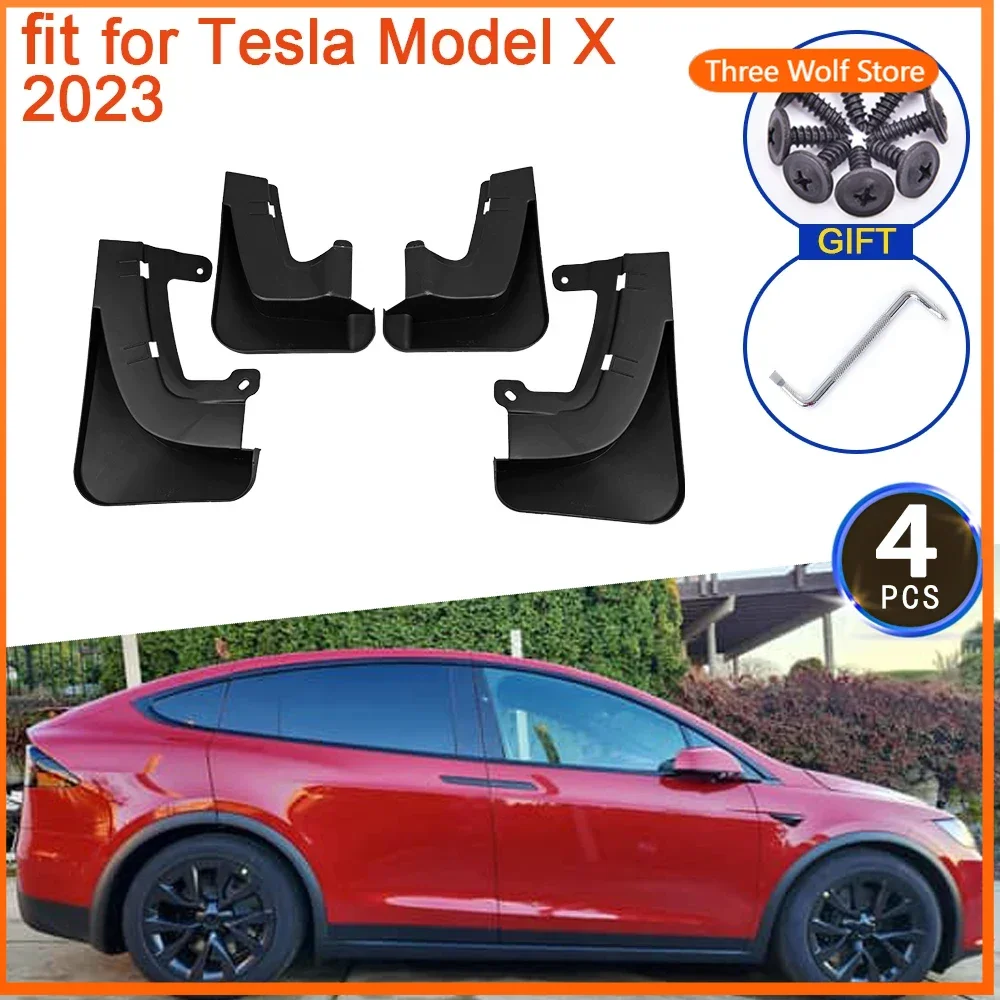 

Аксессуары для Tesla Model X 2023 2024, брызговики, обновленные брызговики, передние и задние колеса, брызговики, детали для крыльев, Стайлинг