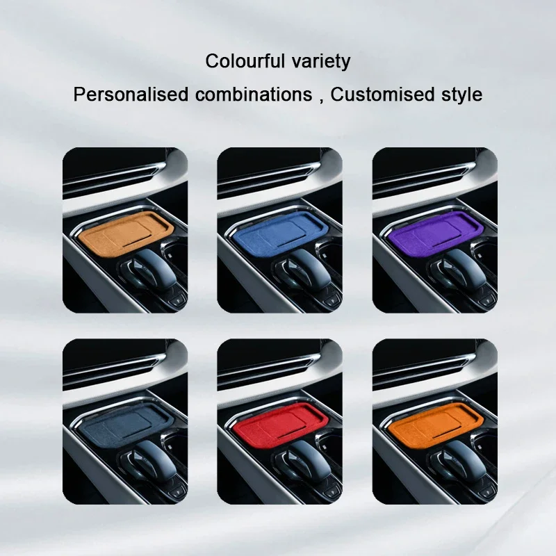 Wireless Charging Panel for Zeekr 009 2024-2025 Suede Fast Charging Pad Center Console Interior Accessories Super Overlay