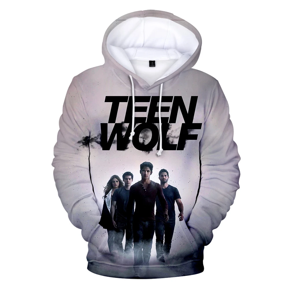 Teen Wolf-Trendy Style 3D Pirited Hoodies para homens e mulheres, moletom de manga comprida com capuz, roupas casuais Harajuku para meninos e meninas