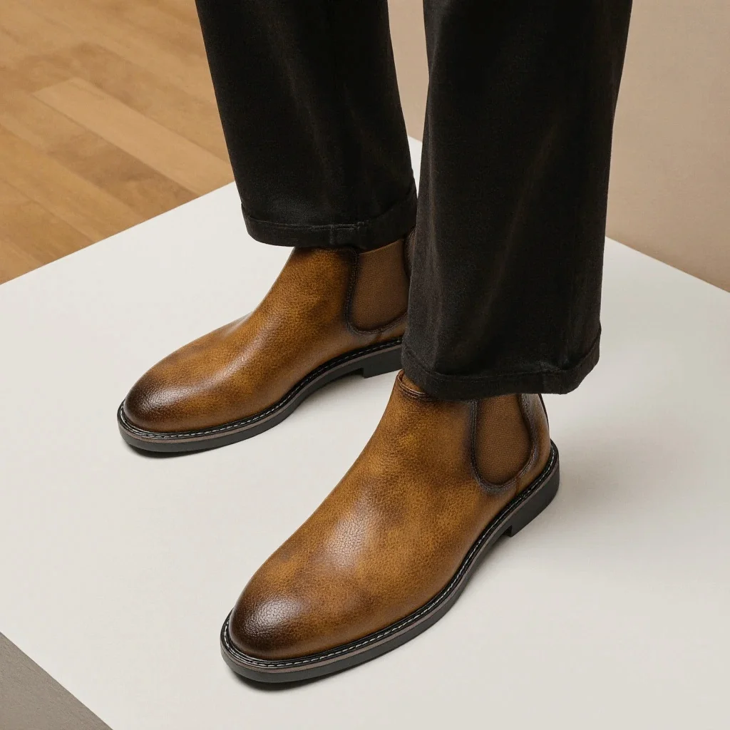 

Ботинки-полусапожки в стиле ретро, удобные, повседневные, модные, кожаные, 2026