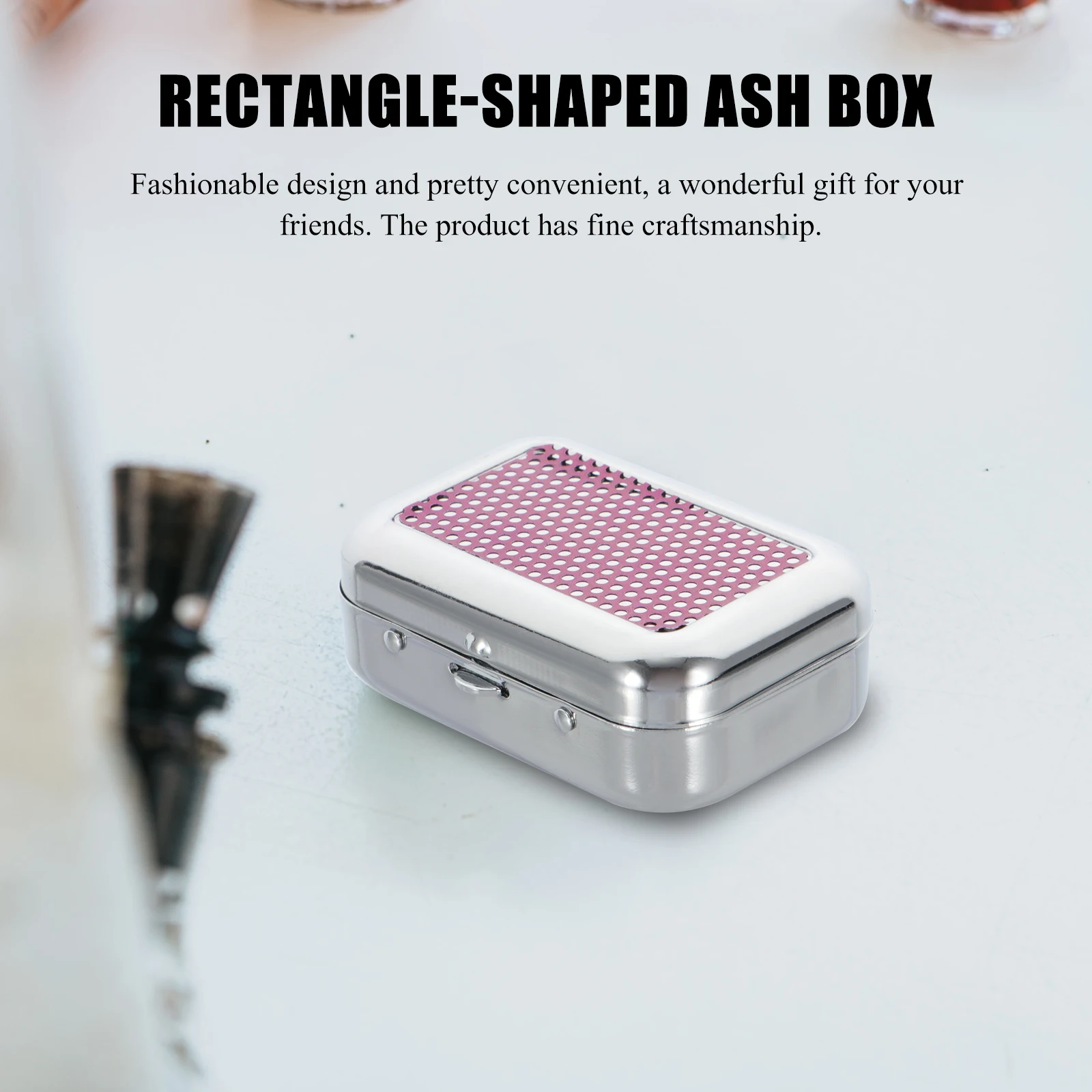 

Stainless Steel Mini Pocket Rectangle Travel Portable Outdoor Cigarette Holder Compact Hanging For Car Picnic Gift Metal With