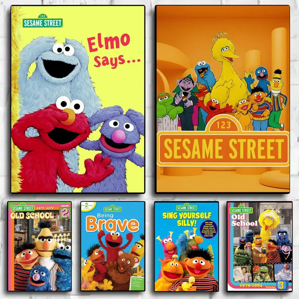 Cartoon S-Sesame Street Poster Modern Aesthetic Wall Art Poster Minimalist Room Decoration Items