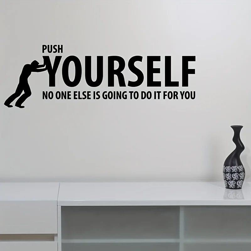 1pc Motivational Wall Quote Sticker For Fitness And Success Vinyl Decal For Bedroom, Living Room,and Gym Interior Desig