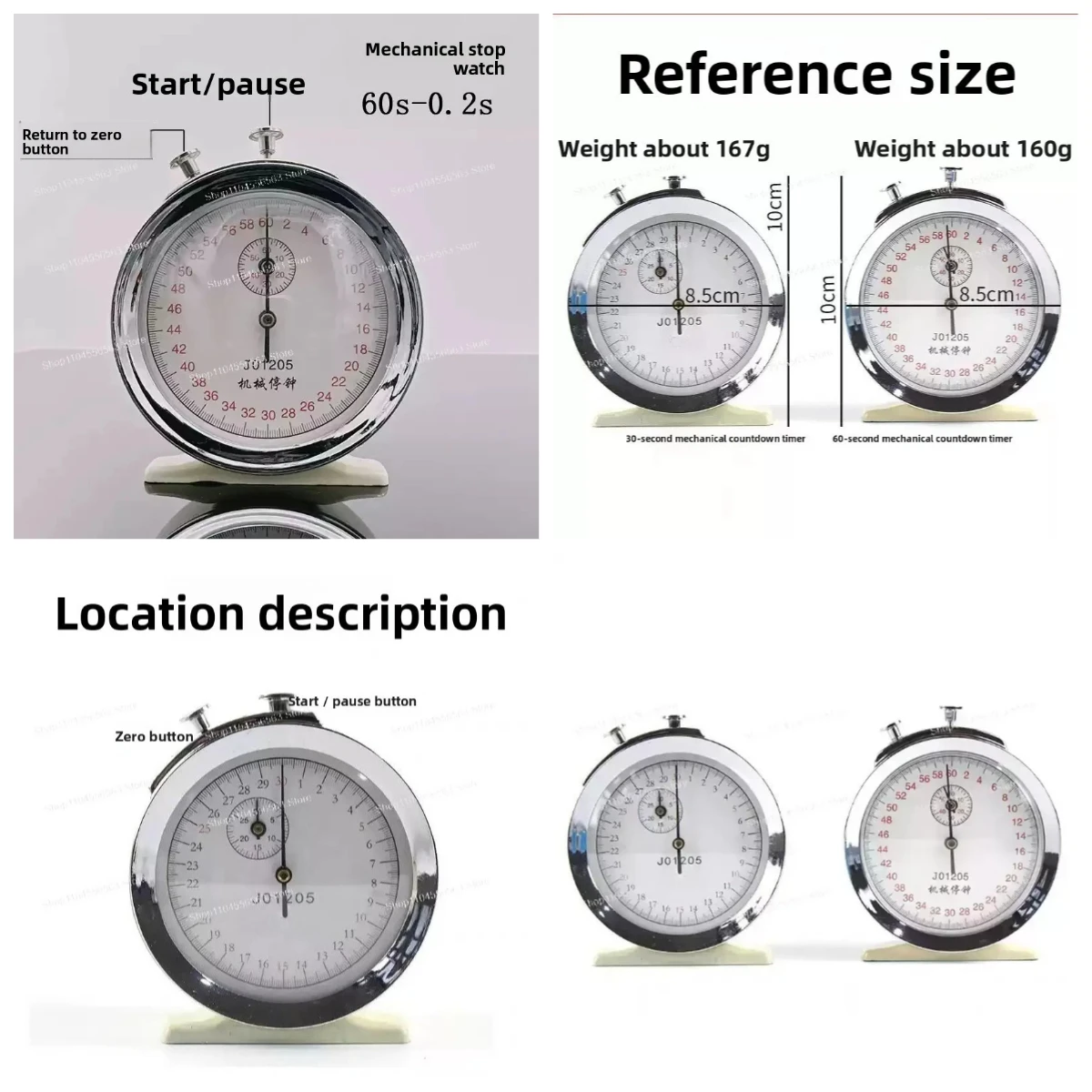 Physics Teaching Timing Instrument - Mechanical Stop Clock (60s/0.1s Precision)