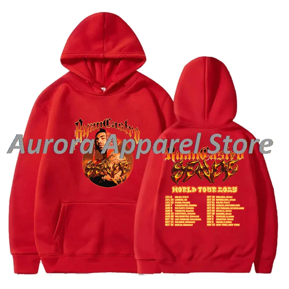 ريان كاسترو Sende World Tour 2025 Merch هوديس كوسبلاي للنساء والرجال بلوزات عصرية بأكمام طويلة