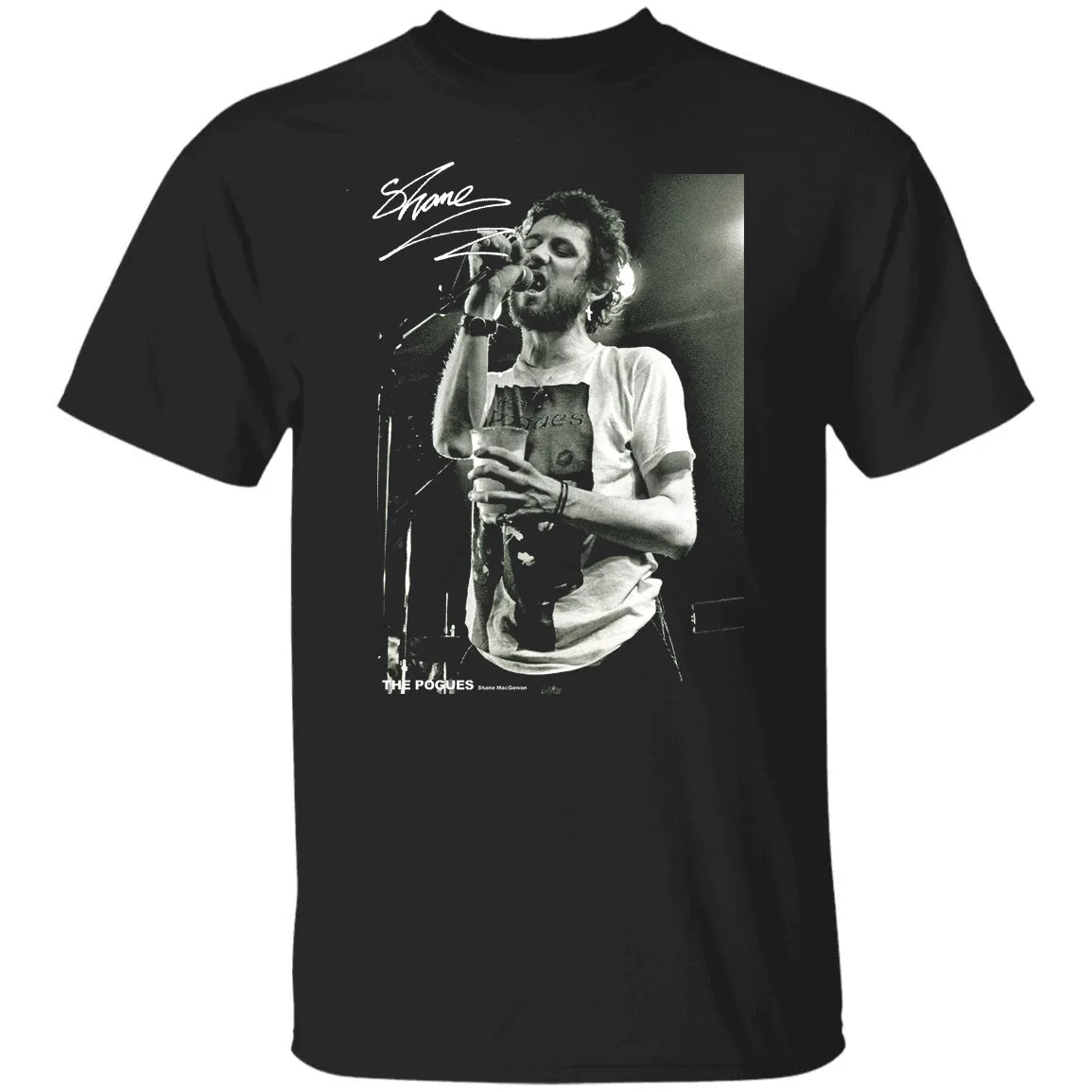 T-Shirt The Pogues Shane MacGowan signature Short sleeve All sizes 1F1399