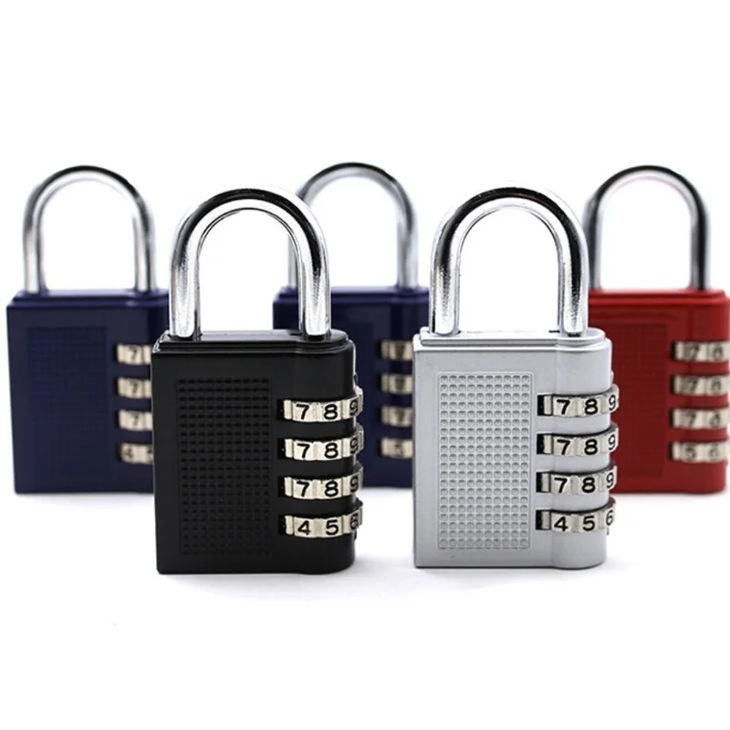 4 Digit Combination Padlock Keyless Password Zinc Alloy Code Door Lock For Luggage File Cabinet Gym Swimming Pool Drawer Locker