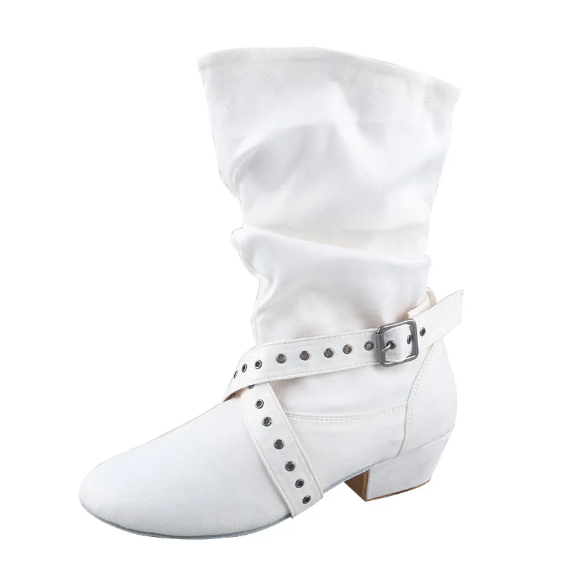 Venus lure 28 Colors Practice Latin Dance Boots White Soft Suede Sole Winter Boots for Dancing Customized Heel