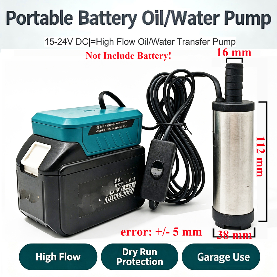  Car Electric Oil Pump For Makita 18V Lithium Battries Auto Pumping Diesel Oil Water Submersible 12L/Min Fuel Transfer Pump 