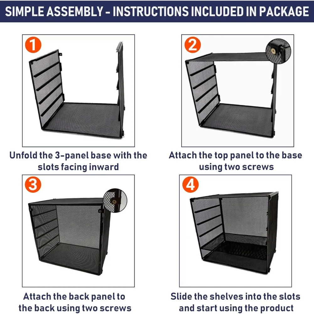 صينية تنظيم المكتب - صينية الحروف في شبكة معدنية سوداء لتنظيم الملفات والأوراق والفواتير والمجلدات والحروف والمجلدات والمزيد.