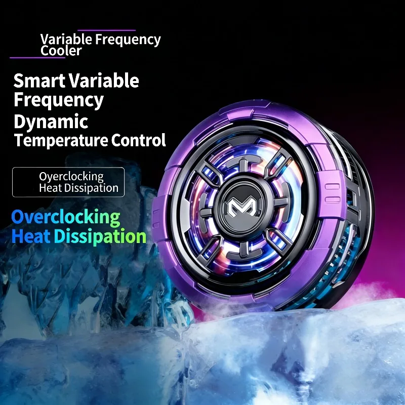 

Turbo Fan Magnetic Phone Cooler with Back Clip Speed Fast Cooling Radiator For with iPhone 17 16 15 Pro Max Android Smartphones