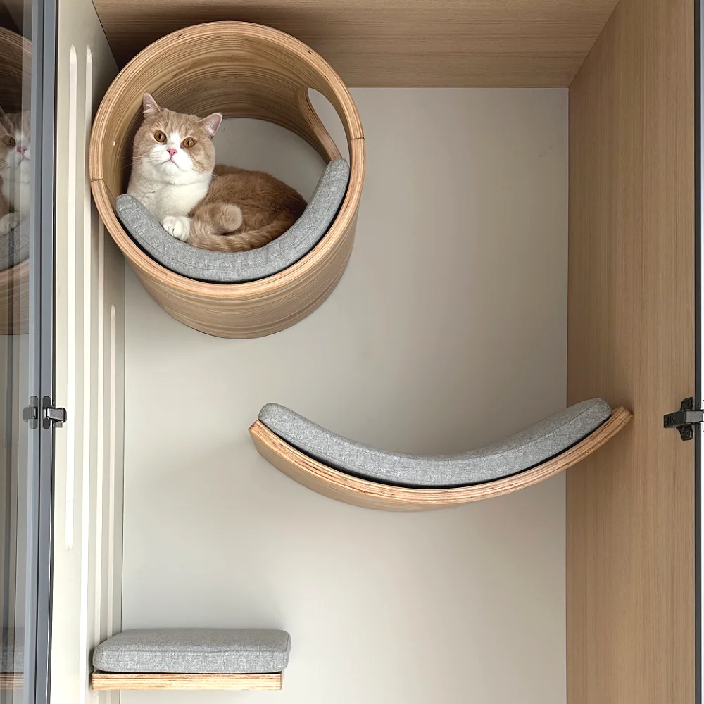Estantes de escalada montados en la pared para gatos, torre de árbol para gatos, rascador de Sisal, escaleras, hamaca, casa escondida, cama, interior, gimnasio, muebles para mascotas