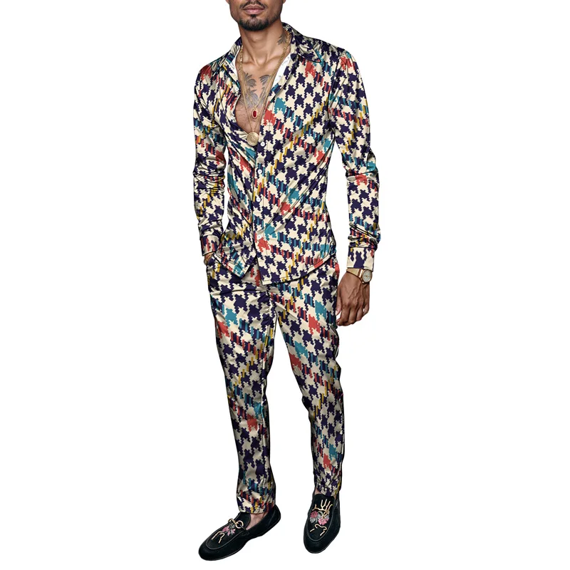 

Новинка 2023 года, весна/лето, комплект из 2 предметов, роскошный легкий мужской комплект с длинными рукавами, дышащая ткань, утягивающая уличная одежда