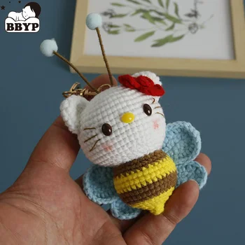 سلسلة مفاتيح من خيوط الحياكة المصنوعة يدويًا ، سلسلة مفاتيح من خيوط الصوف ، دمية الكروشيه المنسوجة ، الهدايا الإبداعية ، الديكور النهائي