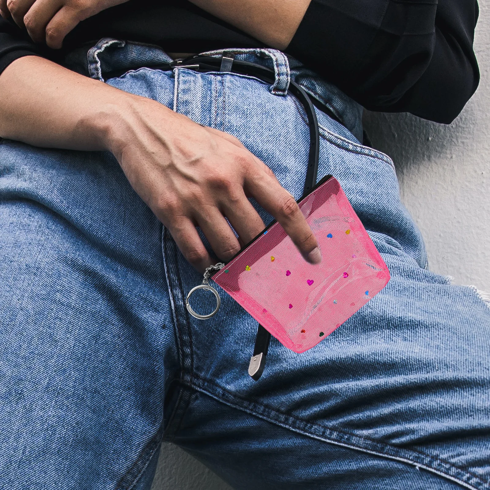 

4Pcs Coin Purse Small Zipper Wallet Clear Floral Pattern Cash Holder Women Clutch Small Wallet for Women Daily Use Change Pouch