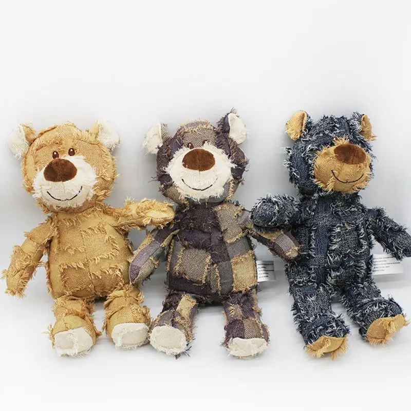 Jouet en peluche robuste IndeBuckle pour grands chiens, compagnon pour chien, rapchewers, ours grinçant