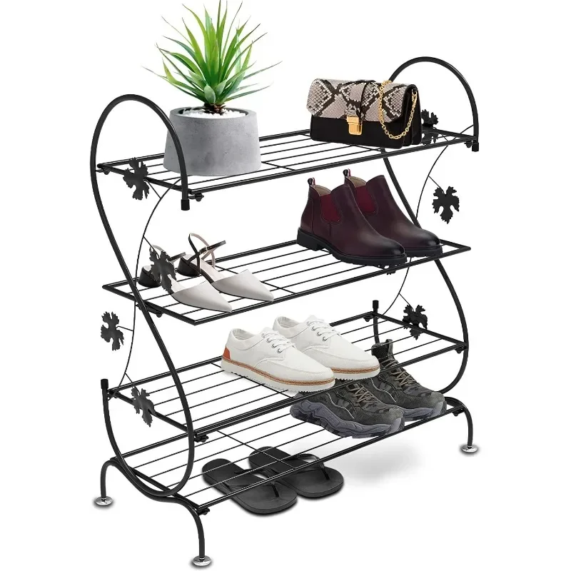 

Metal Shoe Organizer Storage for Outdoor and Entryway, Hold Pairs of Shoes, shelves