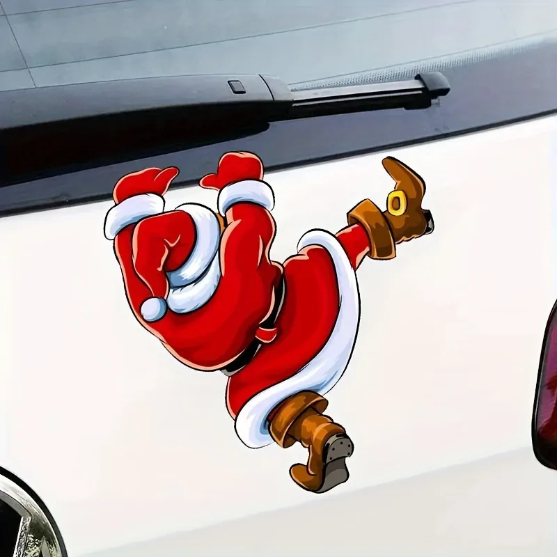 

Christmas car stickers, hanging and climbing Santa Claus, funny decorative stickers, funny decorative stickers for car Windows