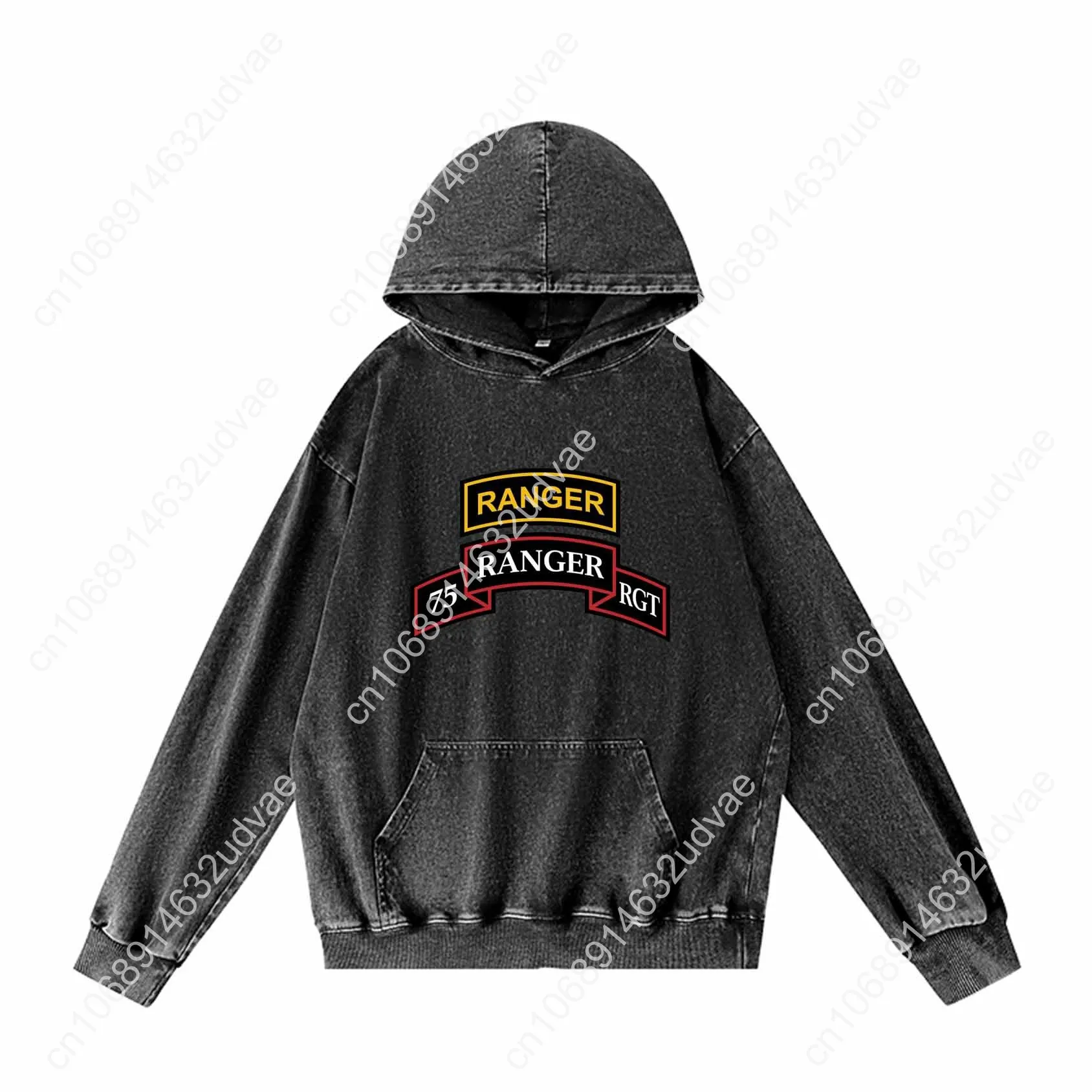 Army Ranger 75th Ranger Scroll Hoodies Retro Sweatshirt met capuchon Man Vrouw Tiener Pullover Sweatshirt met op maat gemaakte tops
