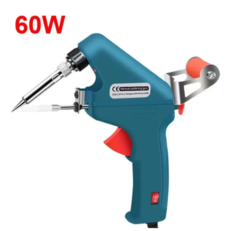 Saldatore blu 60W becco d\'aquila pistola portatile endotermica 50G filo riscaldato strumento di riparazione domestica erogazione manuale di stagno