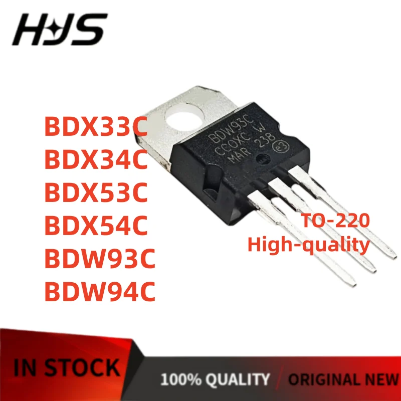 10PCS/ New BDX33C BDX34C BDX53C BDX54C BDW93C BDW94C TO-220 Transistor High-quality