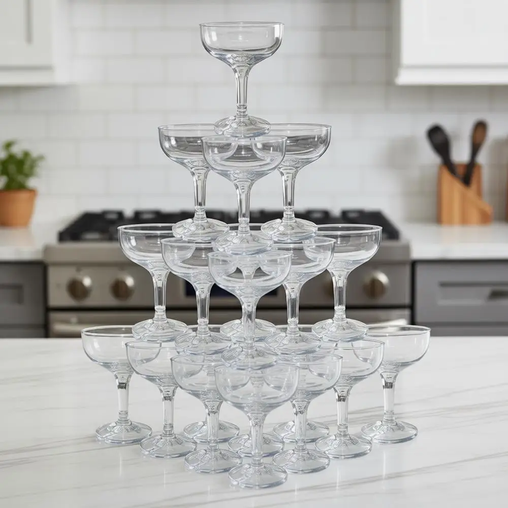 

50 одноразовых бокалов для шампанского, 150 мл, небьющиеся акриловые бокалы (прозрачные)