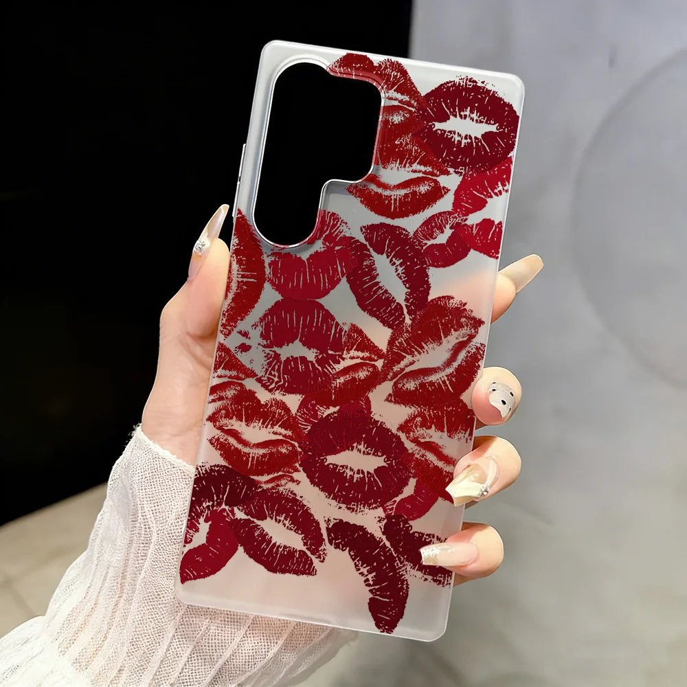 Sexy Lippen Handyhülle für Samsung A56 5G A36 A35 A55 A54 A26 A17 A16 A07 A06 Galaxy S25 Ultra S24 FE S23 Weiche Stoßfeste Schutzhülle