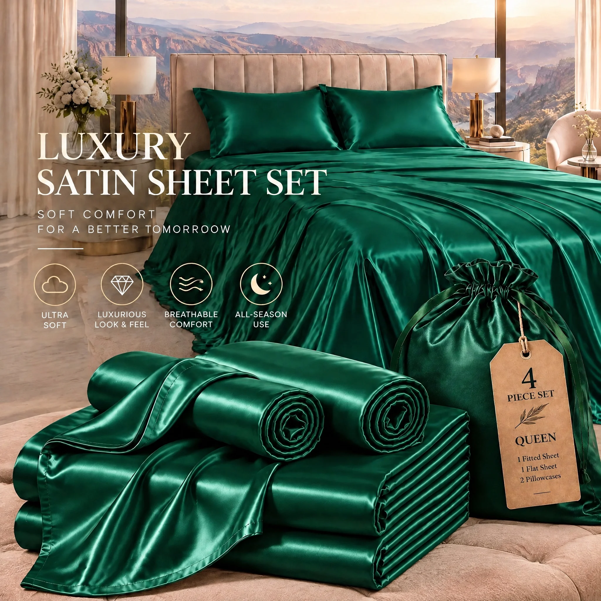 Halloween Christmas Fitted Sheet Set, Deep Pocket Bedding, Elegant Holiday Decor for Guest Room, Soft Comfortable Bedding, All Season Usable, Machine Washable, Random Color, Ideal Holiday Present