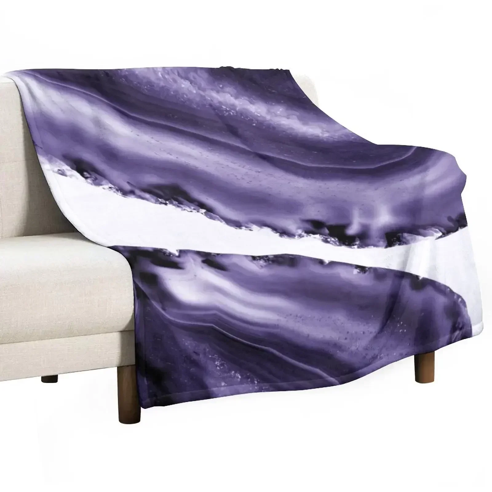 Ultra Violet Agate #3 #gem #decor #art Throw Blanket Softest for sofa Personalized Gift sofa bed Blankets