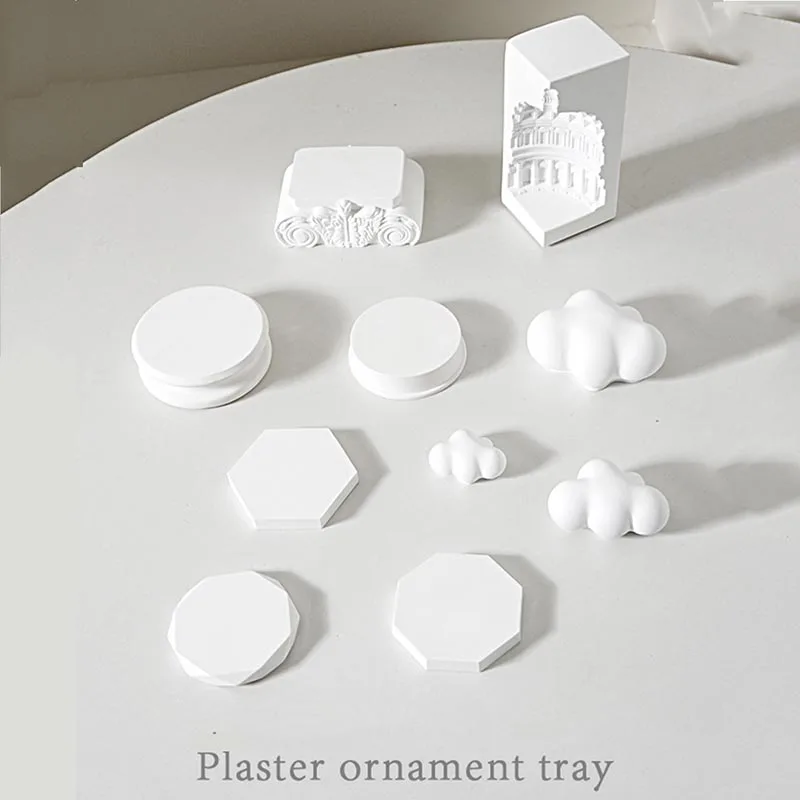 White three-dimensional plaster manicure photo props decoration cosmetics still life shooting scene arrangement of small objects