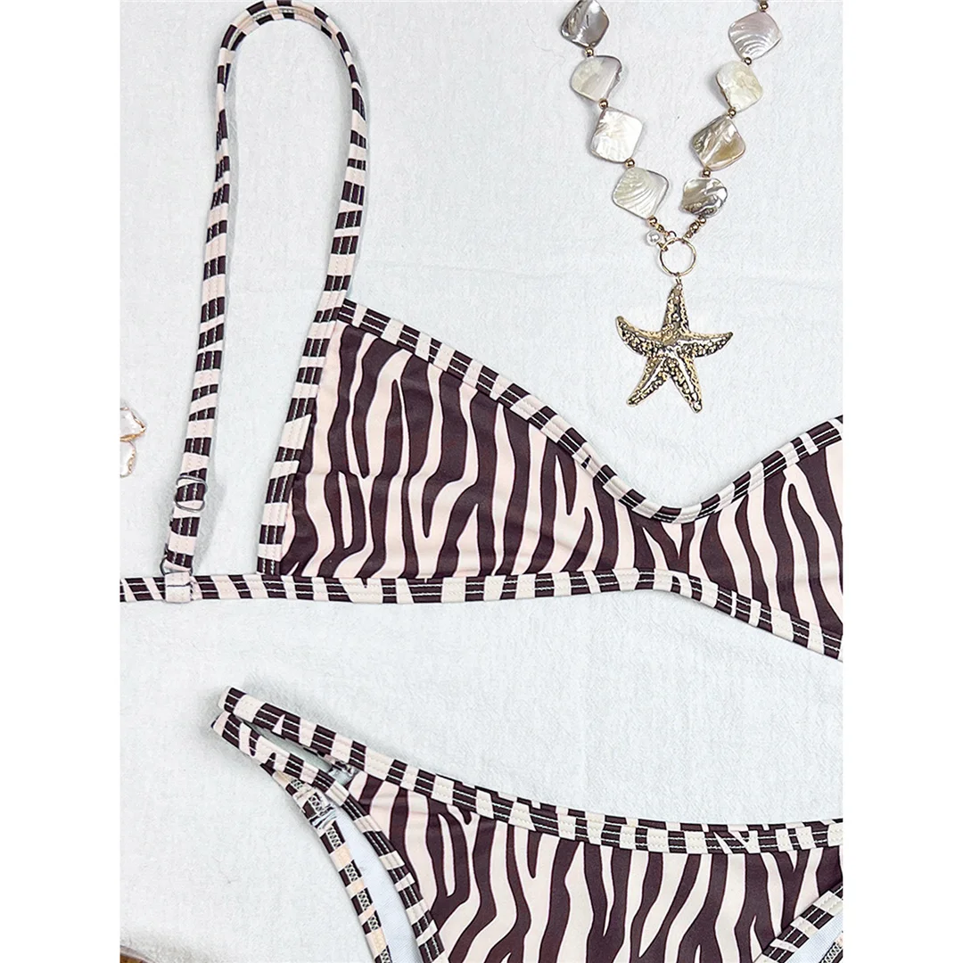 XS - L 2026 Bedruckter Bikini mit Polka Dots, Damen-Badeanzug, zweiteiliger Bikini-Set, kariertes Badeoutfit, Badeanzug, Schwimmanzug V8039 – Detail 20