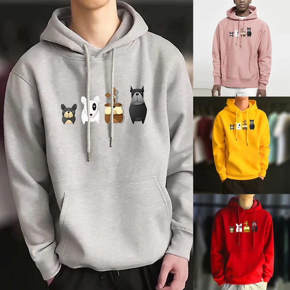 

Clothes Men Hoodies Harajuku Casual Sweatshirts Harajuku Draw String Long Sleeve Cartoon Print Hooded Sweatshirt Tops Pullover