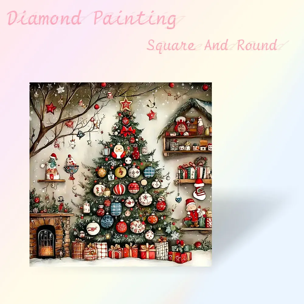 

Рождественская елка Алмазная картина Полная квадратная круглая Алмазная мозаика Подарок ручной работы Украшение детской комнаты